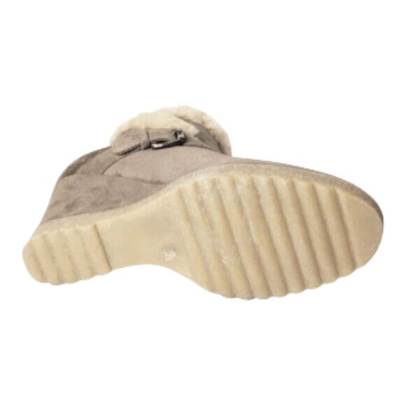 NWOB AQUATALIA Carlotta Faux-Fur Water-Resistance Suede Wedge Bootie Size 39 (US - Picture 9 of 9